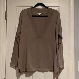 J JILL Pure Jill Cashmere Blend Taupe Sweater Top